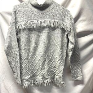 Sonoma Gray Fringe Women's Sweater